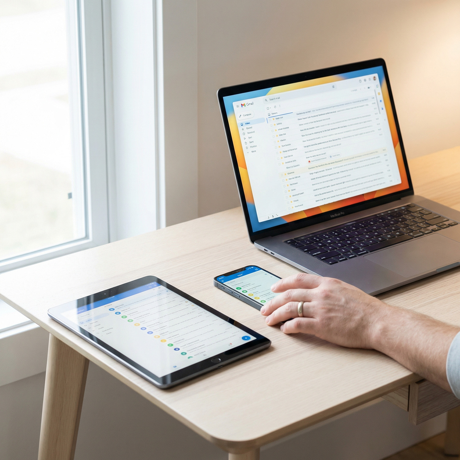 Diz&uuml;st&uuml;, tablet ve telefonda a&ccedil;ık e-posta kutusu